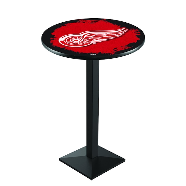 42" Blk Wrinkle Detroit Red Wings Pub Table